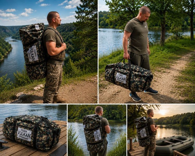 Водонепроникна сумка для ПВХ човнів Vulkan Boat Bag Camo&nbsp;(100*50*40см) Vulkan Boat Bag 3 Camo фото