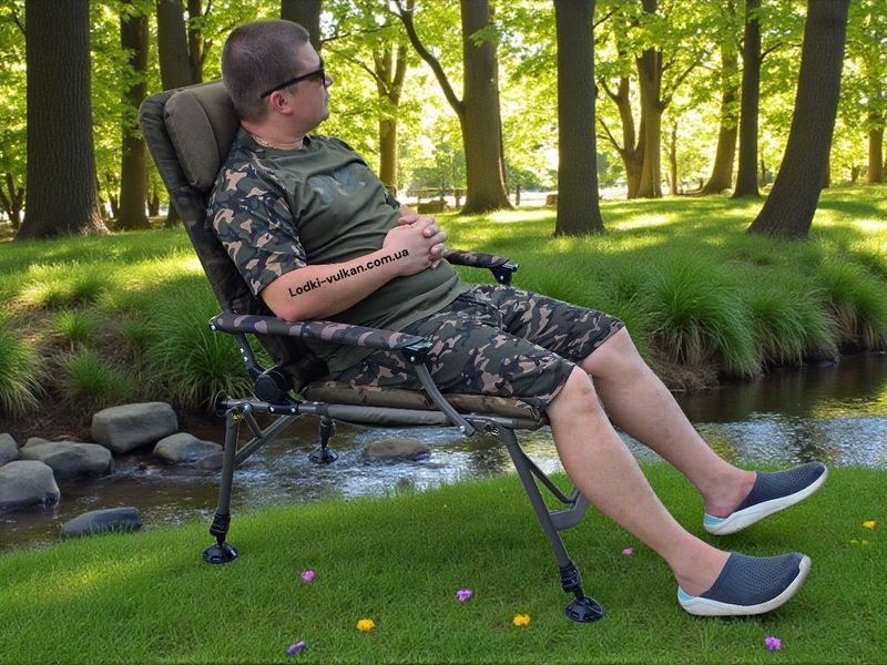 Кресло 150кг Fox Super Deluxe Recliner Chair, усиленное раскладное кресло Fox (Великобритания) CBC102 фото