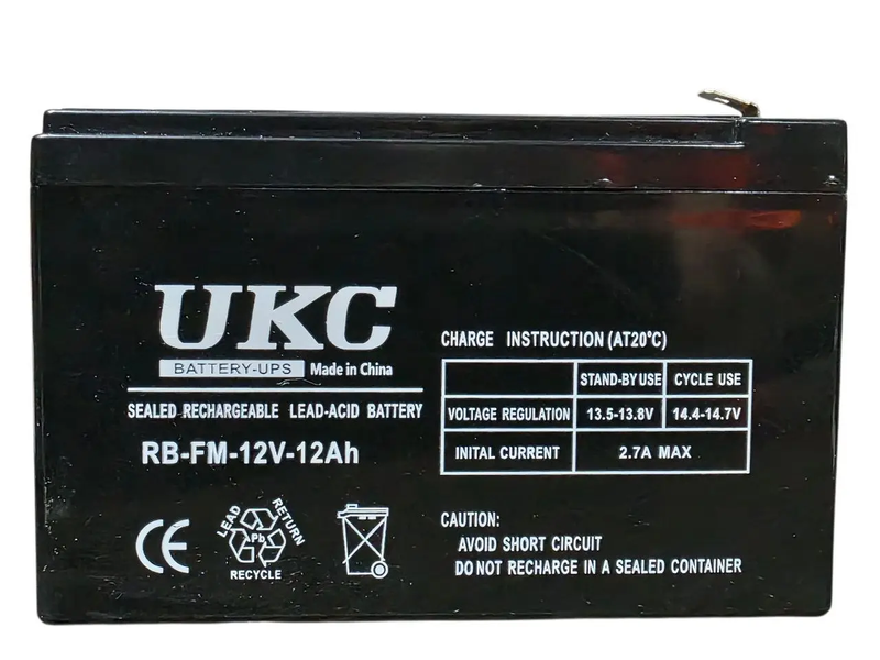 Свинцево-кислотний акумулятор UKC RB-FM-12V-12Ah, Свинцевокислотний акумулятор, Свинцово кислотна АКБ UKC RB-FM-12V фото
