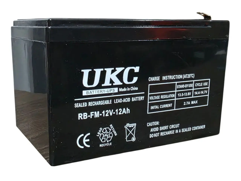 Свинцево-кислотний акумулятор UKC RB-FM-12V-12Ah, Свинцевокислотний акумулятор, Свинцово кислотна АКБ UKC RB-FM-12V фото