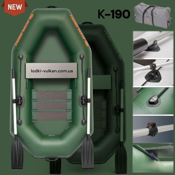 Надувная одноместная гребная лодка Kolibri K-190C + коврик-слань K-190 фото