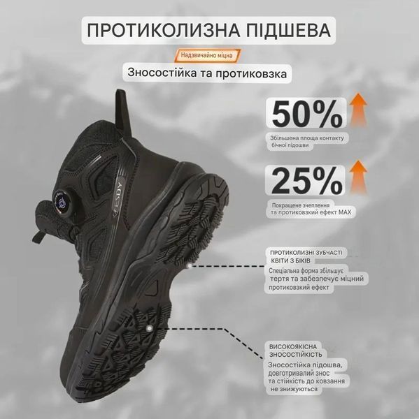 Мужские тактические ботинки Esdy с автоматической застежкой черные 42р. Ботинки с автошнуровкой фото