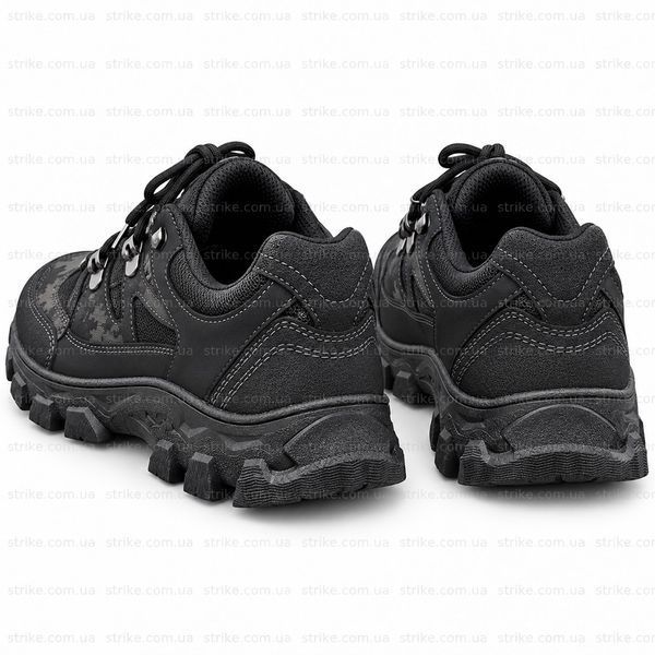 Кроссовки DAGO Style 22-07 Black Pixel мужские &mdash; чёрные тактические, рельефная ПВХ подошва, для города, работы и активного отдыха 22-07 черный пиксель фото