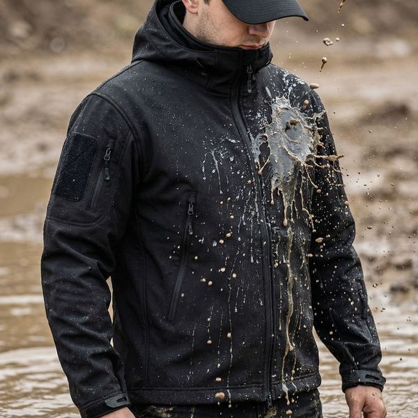 Демисезонная куртка Esdy Softshell Shark&nbsp;Skin 01, универсальная куртка, черная Shark&nbsp;Skin 01 черный фото