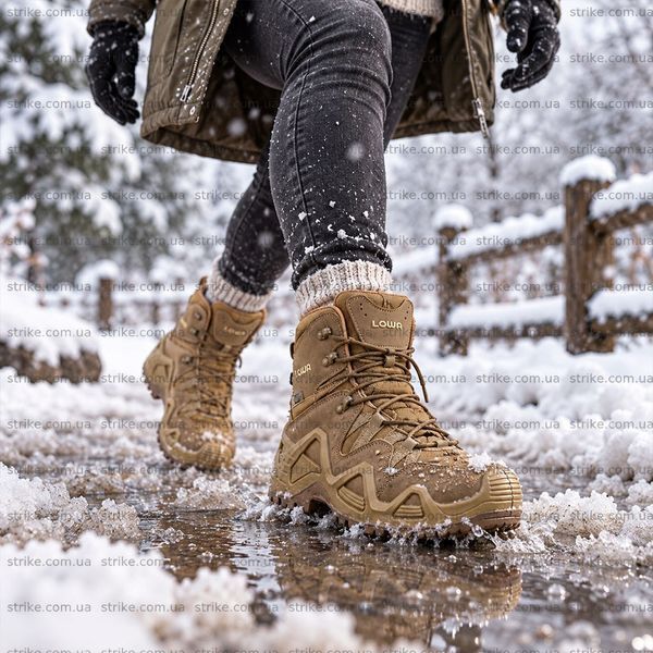 Тактичні черевики LOWA Gore-Tex з нубуку посилені водонепроникні Ботинки Lowa койот нубук фото