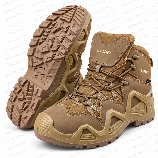 Тактичні черевики LOWA Gore-Tex з нубуку посилені водонепроникні Ботинки Lowa койот нубук фото