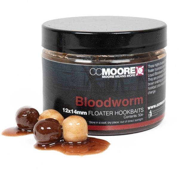 Плаваючі бойли в олії CC Moore Bloodworm Floater Hookbaits 12x14mm (50шт), бойли з мотилем 99321 фото