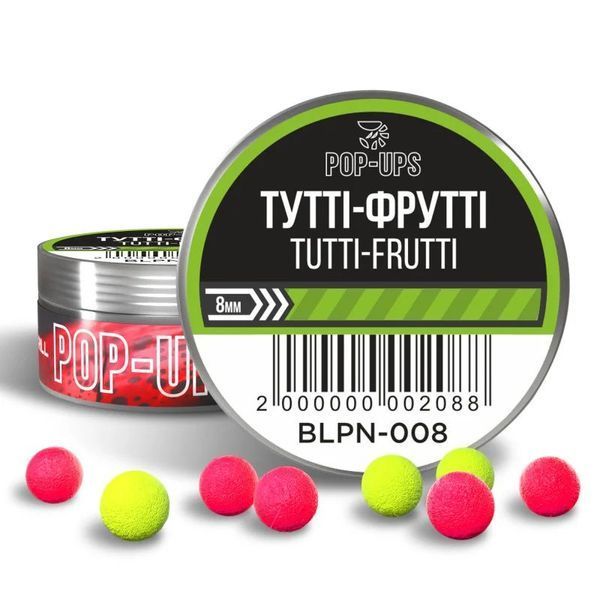 Поп апы Interkrill POP-UP 8mm Tutti-Frutti/Тутти-Фрутти, 15г BLPN-008 фото