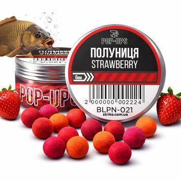 Поп апы Interkrill POP-UP 6mm Клубника/Strawberry, 15г BLPN-021 фото