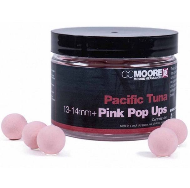 Поп-апи CC Moore Pacific Tuna Pink Pop Ups 14mm (45шт), рожеві плаваючі бойли CCMoore 90551 фото