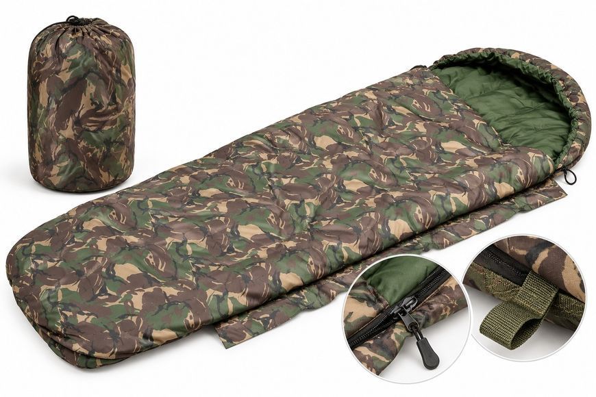 Спальный мешок Carp Zoom Camou Peachskin Sleeping Bag CZ5125 210&times;82 см, камуфляжный Ripstop для рыбалки CZ5125 фото