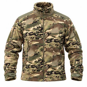 Кофта флісова тактична ESDY Multicam 320 г/м&sup2;, тепла військова фліска на блискавці Кофта ESDY Мультикам  фото
