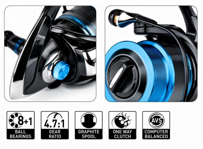 Котушка з переднім фрикціоном Carp Zoom Super FeederCast 3000F 8+1 CZ3369 фото