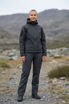 Тактический женкский костюм Eagle Soft Shell на флисе черный Suit Soft Shell woman фото