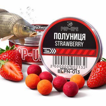Поп апы Interkrill POP-UP 10mm Strawberry/Клубника, 15г BLPN-013 фото