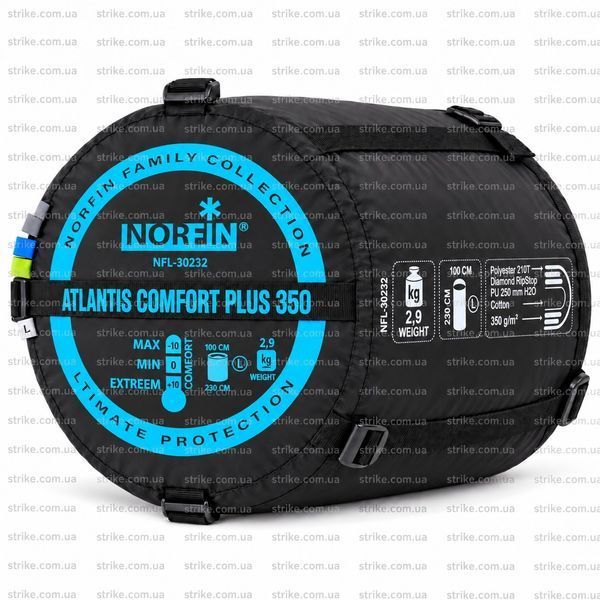Norfin Atlantis Comfort Plus 350 L NFL-30232 &mdash; широкий кемпинговый спальник-одеяло 230&times;100 см, левосторонний L NFL-30232 фото