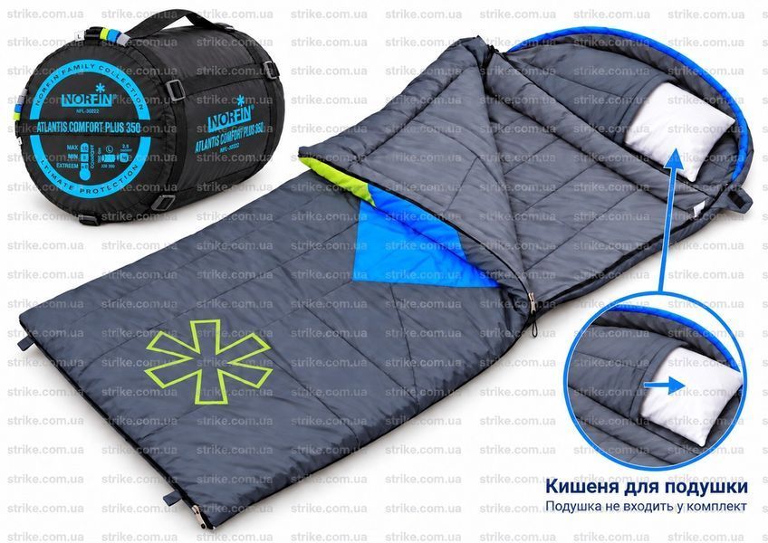 Norfin Atlantis Comfort Plus 350 L NFL-30232 &mdash; широкий кемпинговый спальник-одеяло 230&times;100 см, левосторонний L NFL-30232 фото