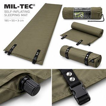 Самонадувний каремат Mil-Tec THERMOMATTE OLIV 185&times;50&times;3 см оливковий 14420001 фото