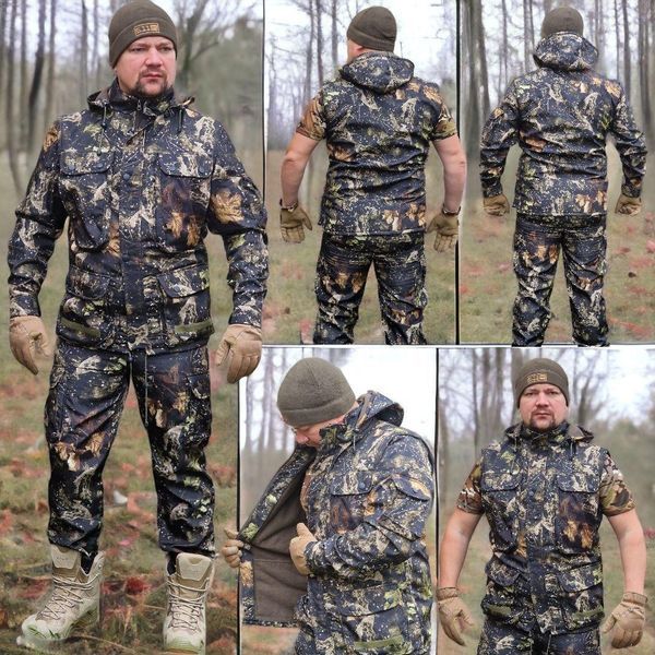 Чоловічий демісезонний костюм на Soft shell на флісі 3 в 1 Клен темный 3 в 1 фото