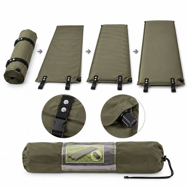 Самонадувний каремат Mil-Tec THERMOMATTE OLIV 185&times;50&times;3 см оливковий 14420001 фото