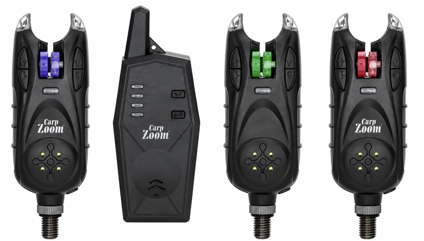 Набір сигналізаторів клювання Carp Zoom Express K-280 3+1 з пейджером, 150&ndash;200 м, у кейсі CZ5149 фото