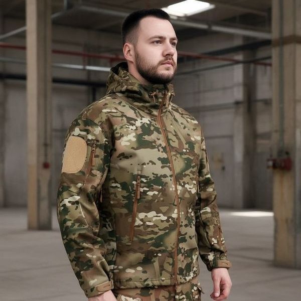 Тактический костюм Esdy Soft shell, демисезонный водоотталкивающий костюм, мультикам Soft shell мультикам фото