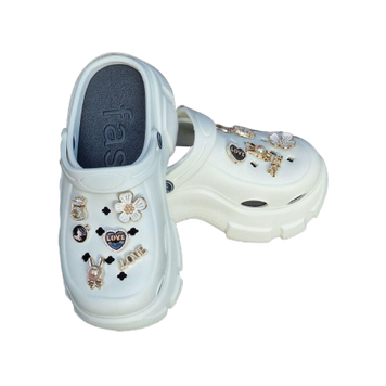 Крокси на платформі з елітними джебітсами 238-4 white фото