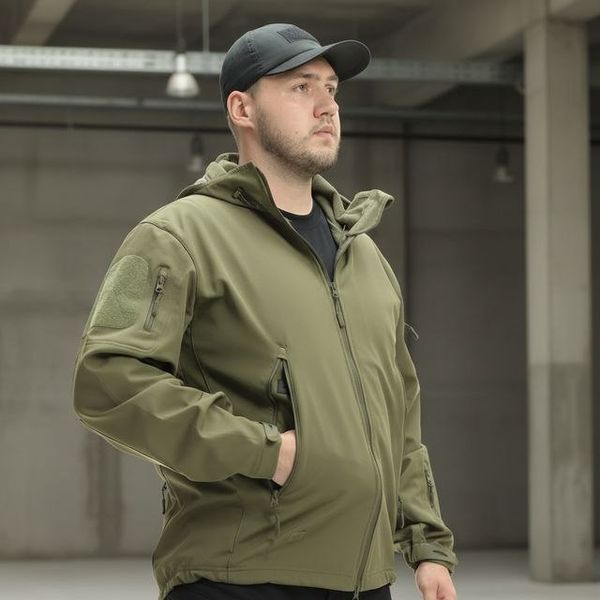 Мужской тактический костюм Esdy Soft shell, фирменный костюм водоотталкивающий, хаки Soft shell хаки фото