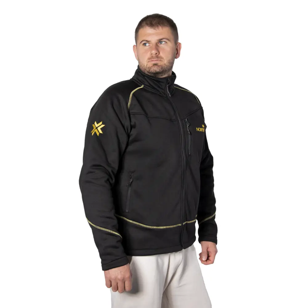 Флісова куртка Norfin active для чоловіків з нагрудною та бічними кишенями чорна Norfin active  фото