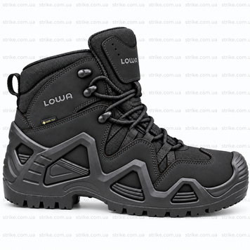 Черевики тактичні LOWA Zephyr GTX Mid TF чорні демісезонні з мембраною Gore-Tex Ботинки Lowa черные нубук фото