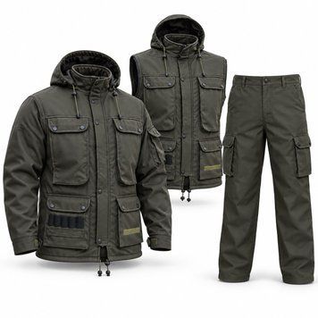Костюм-трансформер на Soft shell на флісі 3 в 1 Soft shell хаки 3 в 1 фото