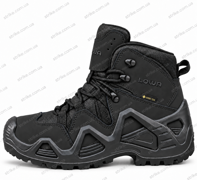 Черевики тактичні LOWA Zephyr GTX Mid TF чорні демісезонні з мембраною Gore-Tex Ботинки Lowa черные нубук фото