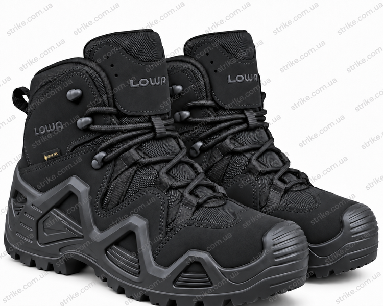 Черевики тактичні LOWA Zephyr GTX Mid TF чорні демісезонні з мембраною Gore-Tex Ботинки Lowa черные нубук фото