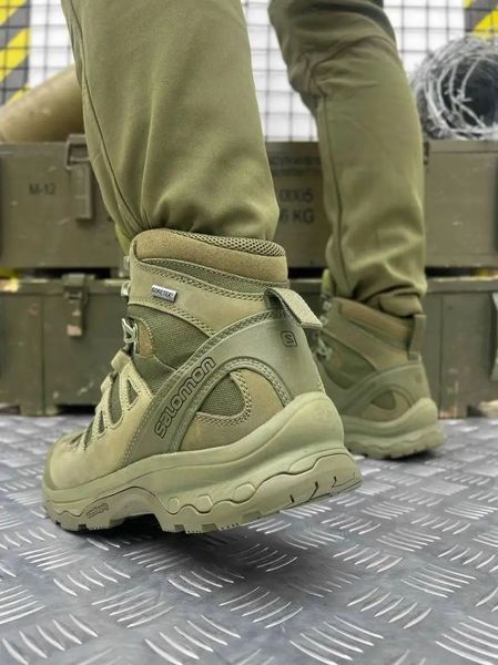 Тактичні черевики Salomon Quest 4D GTX Forces 2, всесезонні черевики, хакі Salomon Quest 4D хаки фото