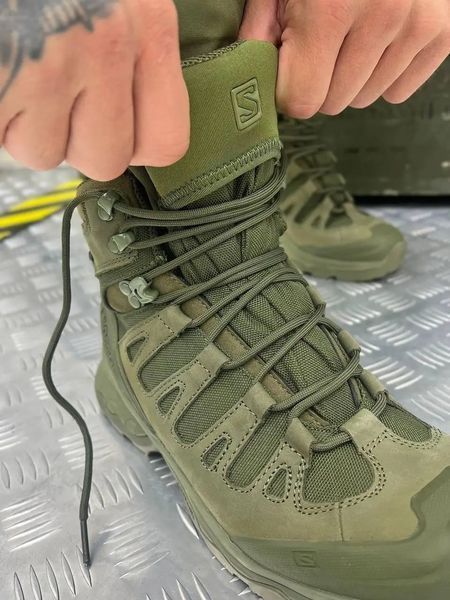 Тактичні черевики Salomon Quest 4D GTX Forces 2, всесезонні черевики, хакі Salomon Quest 4D хаки фото