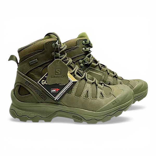Тактичні черевики Salomon Quest 4D GTX Forces 2, всесезонні черевики, хакі Salomon Quest 4D хаки фото
