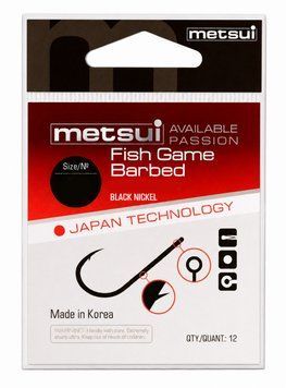 Крючки Metsui Fish Game Barbed BLN №6, 12 шт. Fish Game Barbed BLN №6 фото