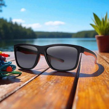 Сонцезахисні окуляри Fox Collection Black Orange Shades - Brown Lense CSN054 фото