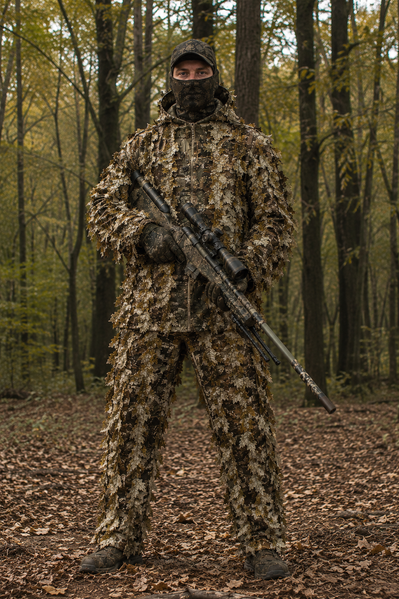 Костюм Снайпер 3D коричневый лиственный XL-XXL (рост 175-195 см) 2 в 1, куртка + штаны Костюм Снайпер 3D  фото