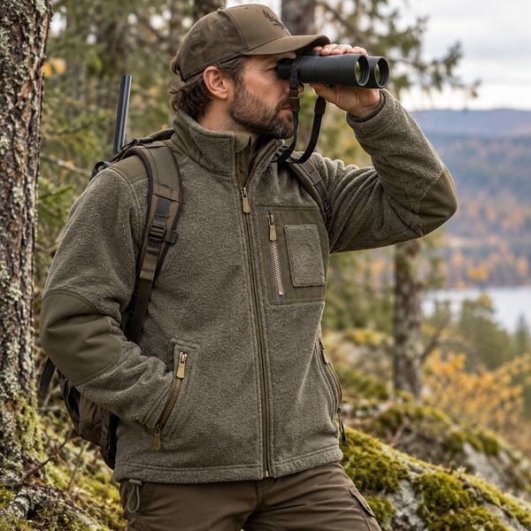 Тактична флісова кофта Silent Hunter олива, чоловіча військова фліска з посиленими плечима та ліктями Silent Hunter Wolf фото