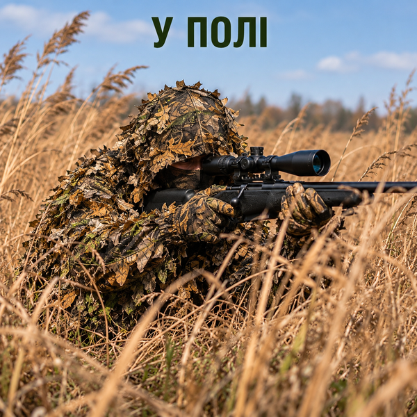 Маскування 3D костюм з листям, балаклава, рукавички та рюкзак для транспортування Костюм "Кикимора" фото