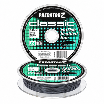 Шнур для сома Predator-Z Classic Catfish Braided Line, 100 м темно-сірий CZ7442 фото
