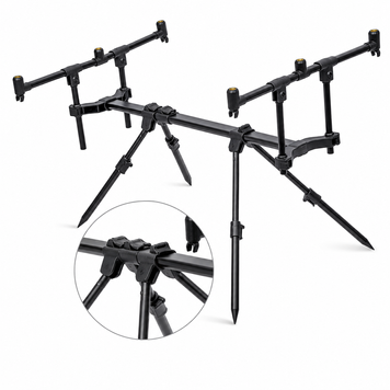 Род-под Carp Zoom Maximal 2in1 Rod Pod на 3 вудлища, регульована підставка для вудок, з чохлом CZ9780 фото