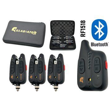 Набор сигнализаторов на 3 удилища с пейджером и Bluetooth BL1518 3+1 Black фото