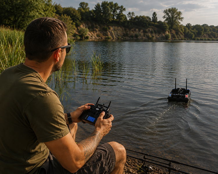 Прикормочний кораблик для риболовлі Flytec V802 PRO GPS, акумулятор на 12000 мА&middot;год, з підсвіткою V802 PRO GPS black фото
