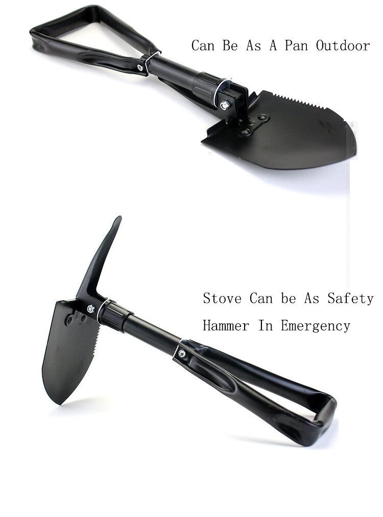 3 in 1 Military Tactical Folding Shovel Outdoor Survival Emergency Camping Spade Tool